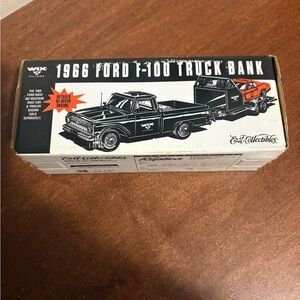 1966 Ford F-100 Truck Bank Boxed Collectible - Black/White